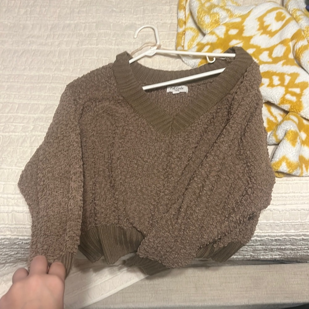 Brown fuzzy sweater